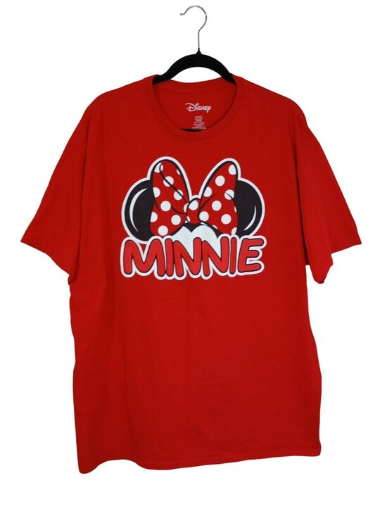Disney Tops - Disney Minnie Mouse Red Graphic T-Shirt 2XL Womens Casual Cotton Short Sleeve